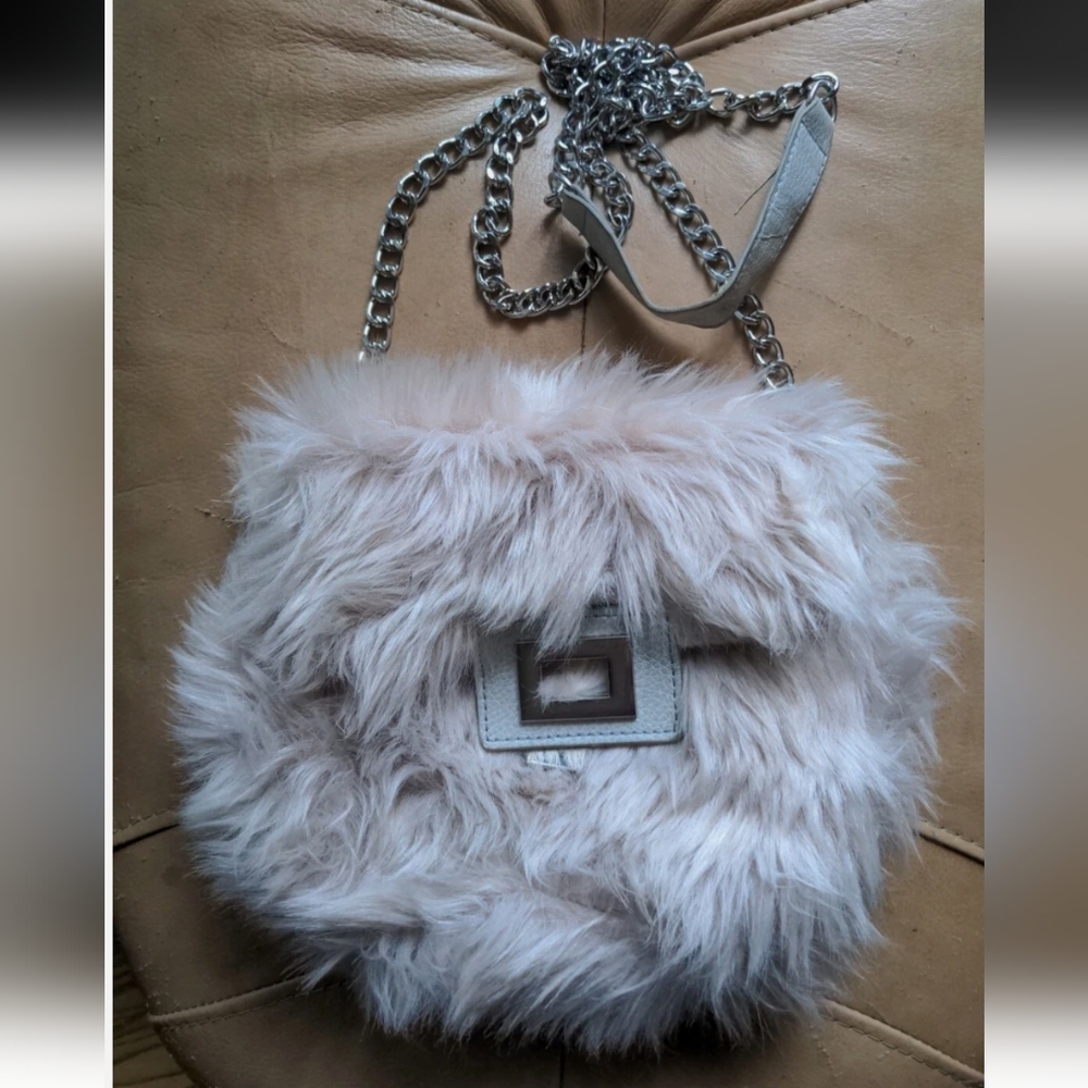 H&M Cream Crossbody Bag with Plush Texture